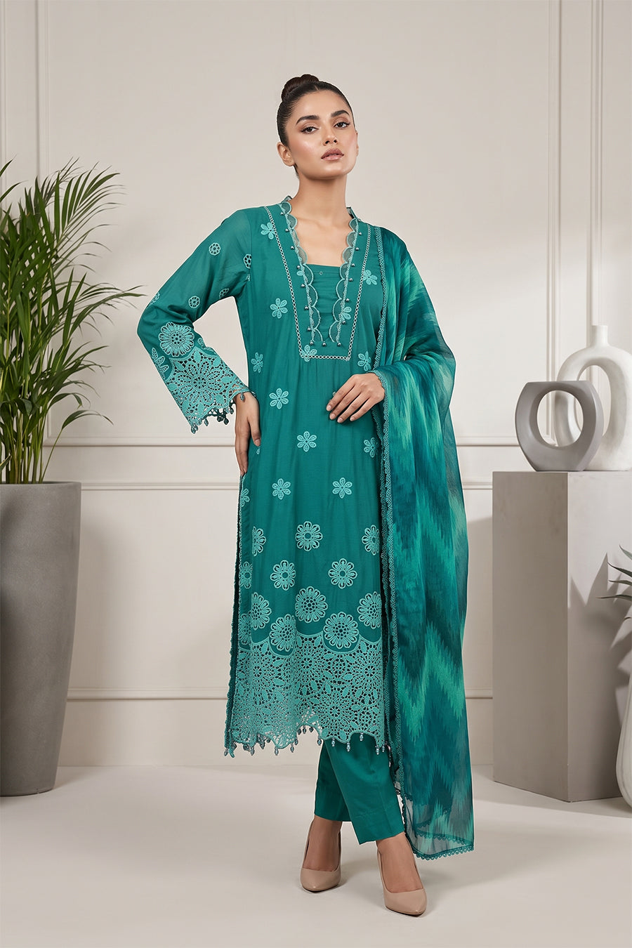 Teal Elegance – 3 Piece