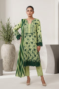 Olive Green Embroidered 3 Piece