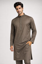 Coffee Brown Embroidered Panjabi for Men
