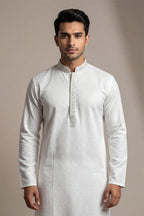 Premium Ivory White Cotton Panjabi Regular Fit