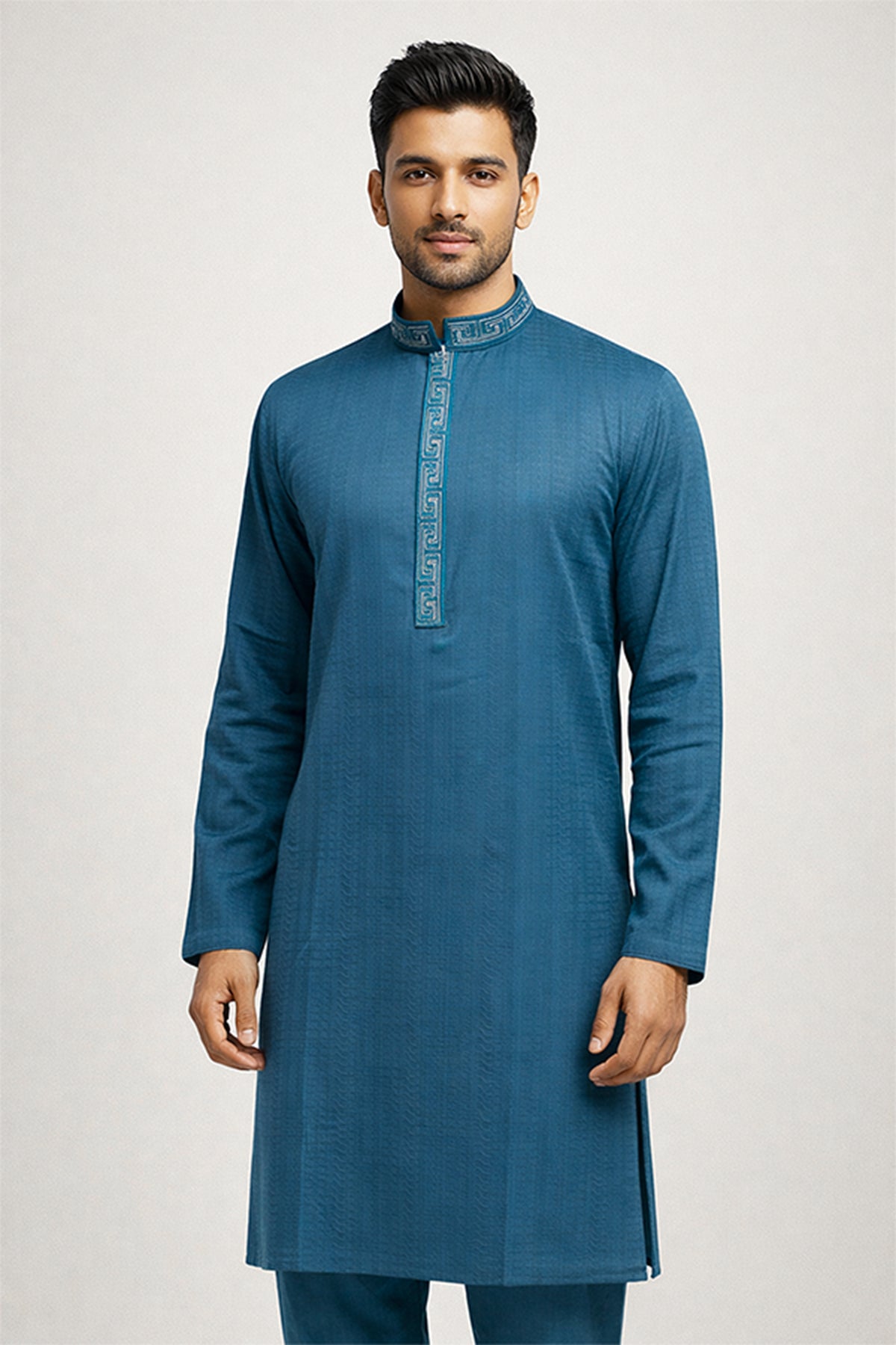 Turquoise Embroidered Panjabi for Men