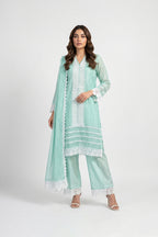 Mint Green Embroidered Three Piece Set for Women