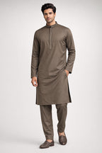 Coffee Brown Embroidered Panjabi for Men