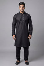 Black Embroidered Premium Panjabi for Men