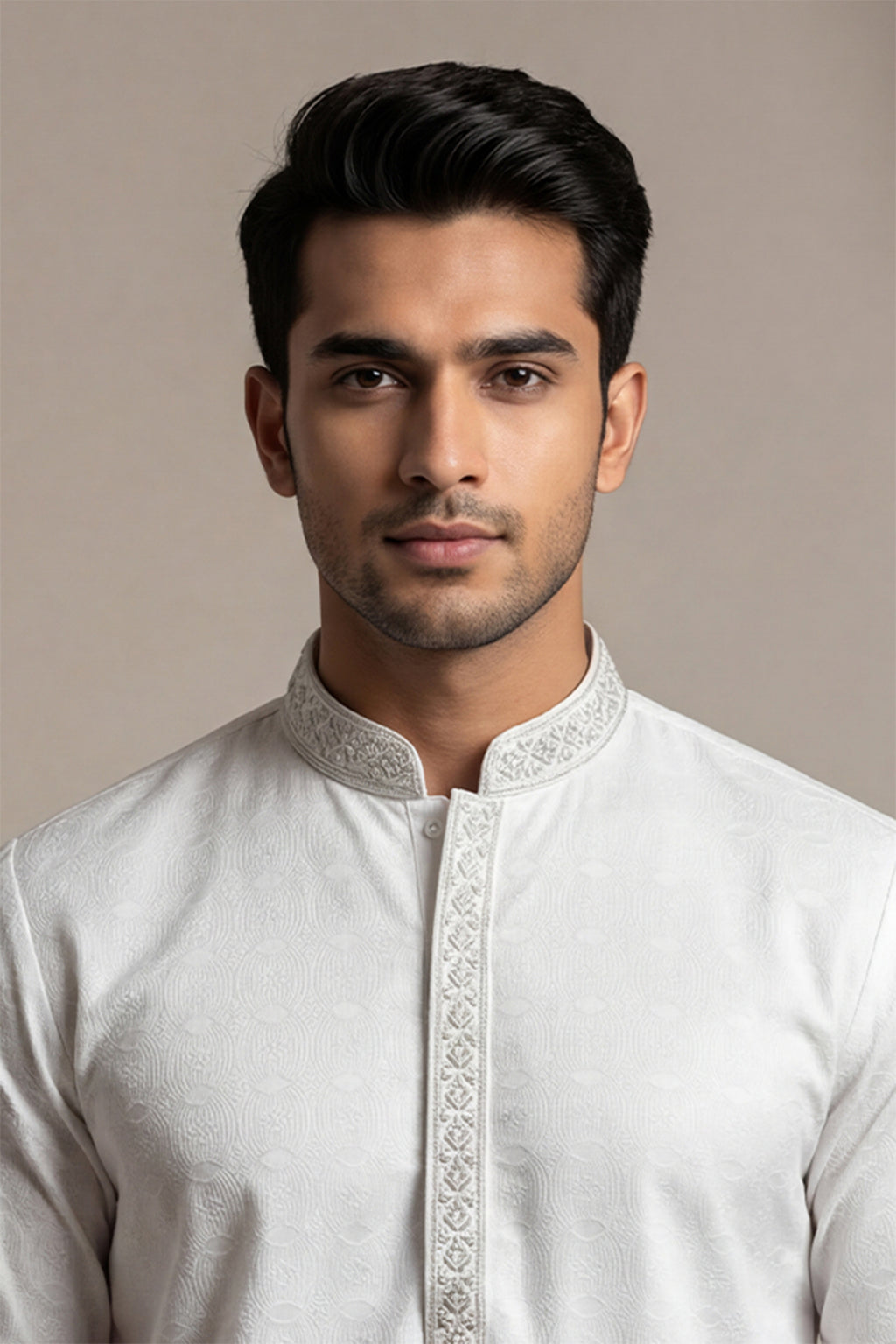 Premium Ivory White Cotton Panjabi Regular Fit