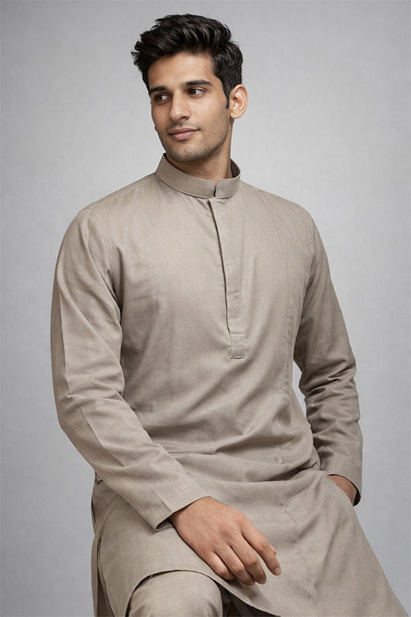 Sand Beige Classic Panjabi for Men