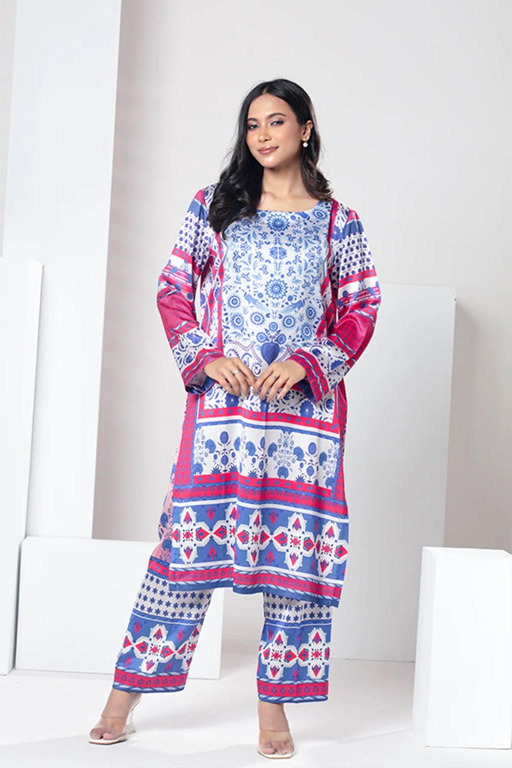Azure Bloom Blue Printed Co-Ord Set