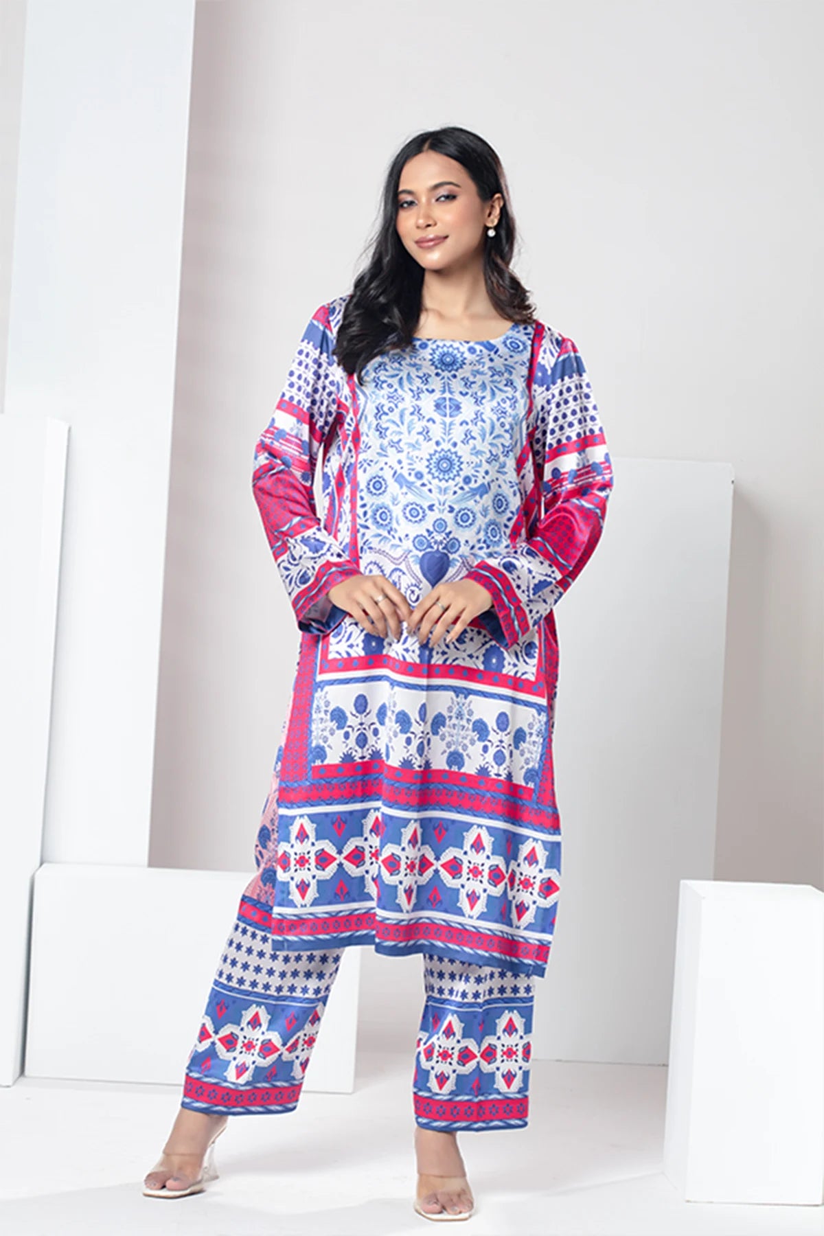 Azure Bloom Blue Printed Co-Ord Set