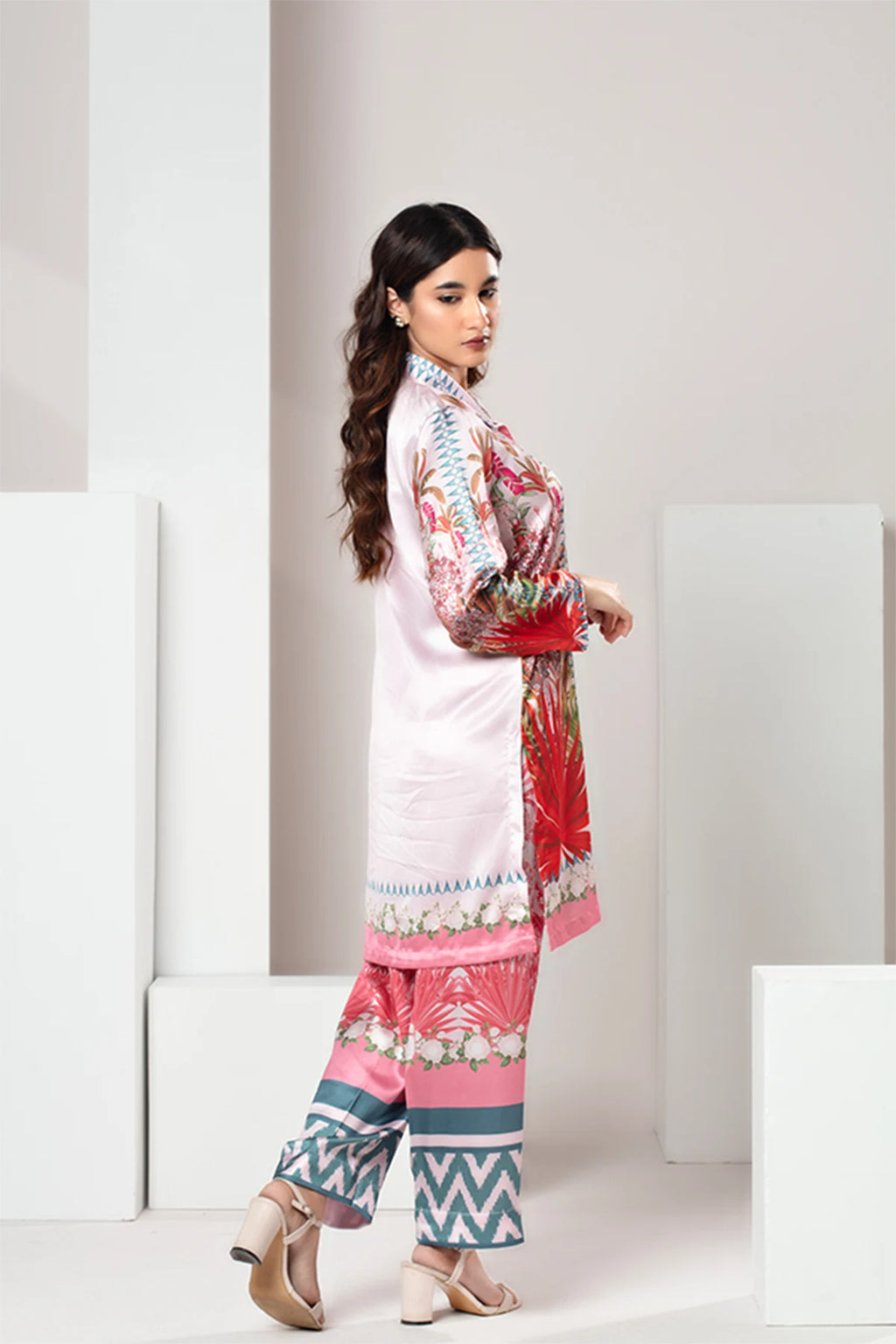 Coral Bloom Printed Premium Co-Ord Set