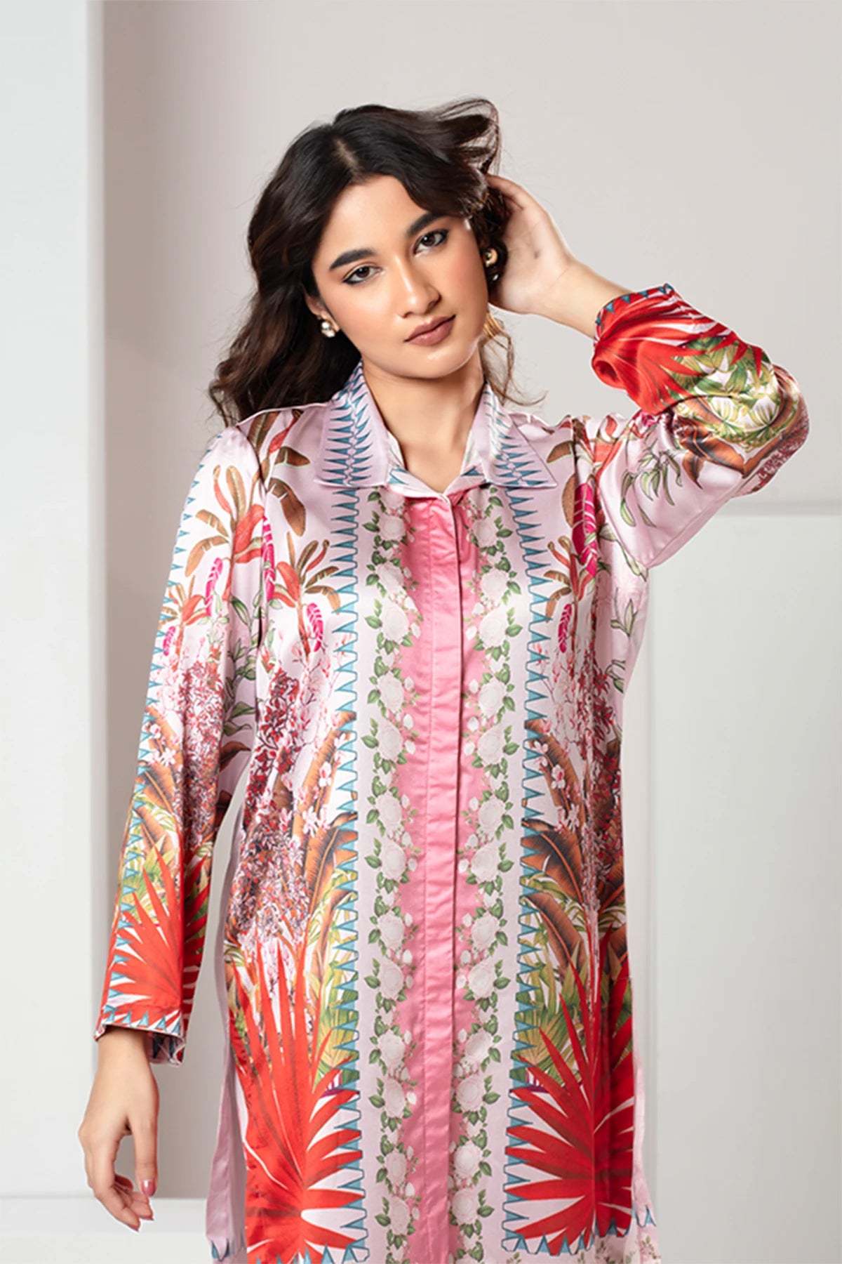 Coral Bloom Printed Premium Co-Ord Set
