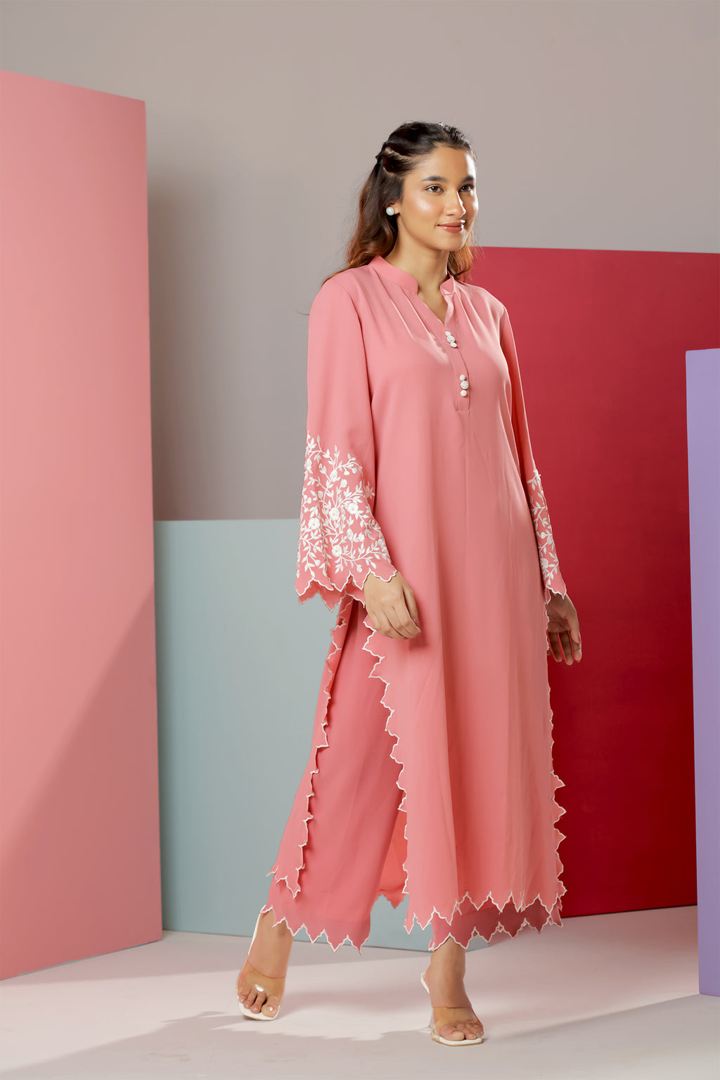 Blush Pink Embroidered Premium Co-Ods