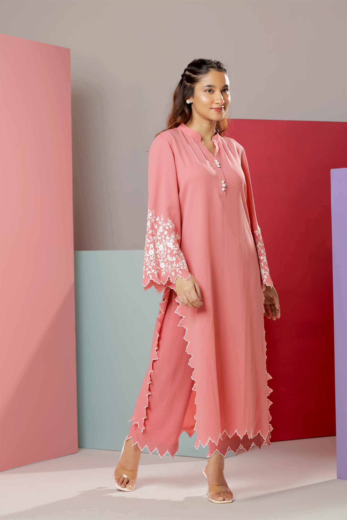 Blush Pink Embroidered Premium Co-Ods