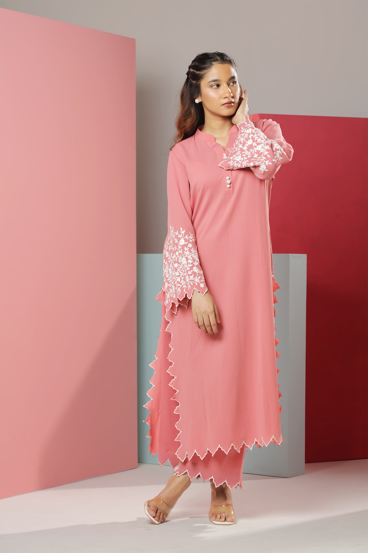 Blush Pink Embroidered Premium Co-Ods