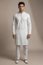 Premium Ivory White Cotton Panjabi Regular Fit