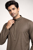 Coffee Brown Embroidered Panjabi for Men