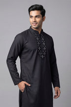 Black Embroidered Premium Panjabi for Men