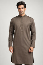 Coffee Brown Embroidered Panjabi for Men
