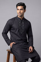 Black Embroidered Premium Panjabi for Men