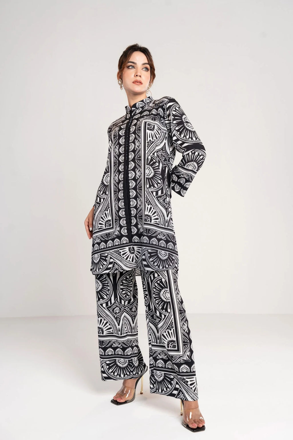 Monochrome Printed Women’s Co-Ord Set