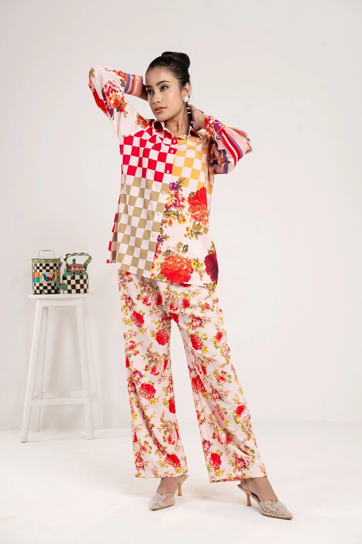 Rosé Patchwork Floral Premium Co-Ord Set