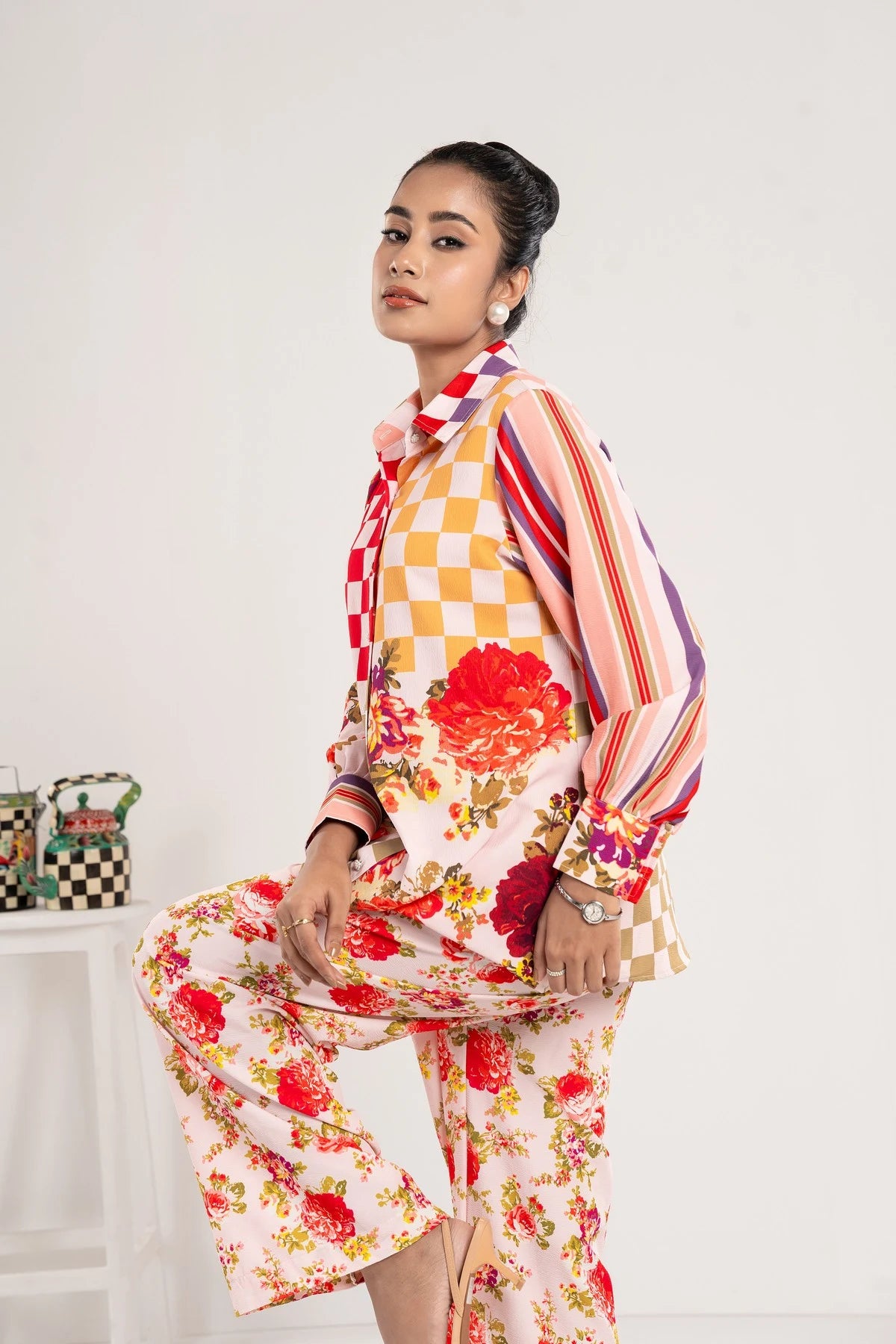 Rosé Patchwork Floral Premium Co-Ord Set