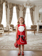 Scarlet Bloom Statement Dress – Red Floral Party Dress